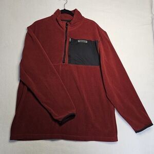 Timberland Red Fleece Pullover with‎ Black Pocket